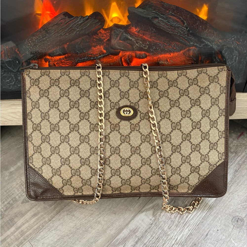 AUTHENTIC GUCCI Crossbody bag purse gg vintage tote  handbag shoulder bag
